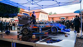 Ende Mai präsentierte das Running Snail Racing Team der OTH Amberg-Weiden ihren diesjährigen Rennwagen im Kulturschloss Theuern